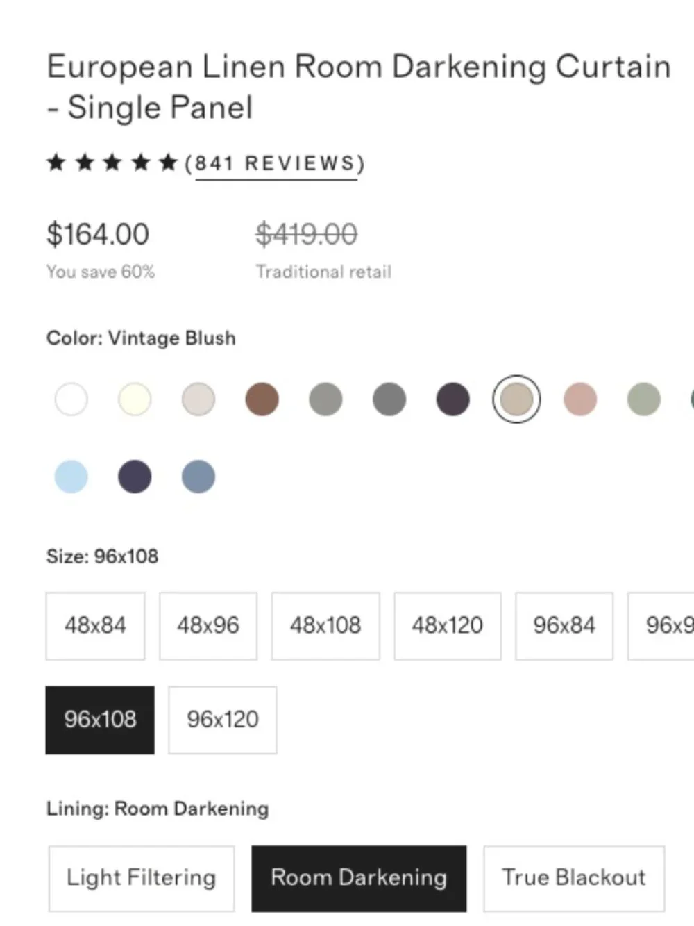 Quince Linen Vintage Blush Curtains